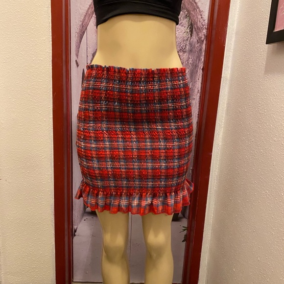 Fashion Nova Dresses & Skirts - Fashion nova rushed red plaid mini skirt size M
